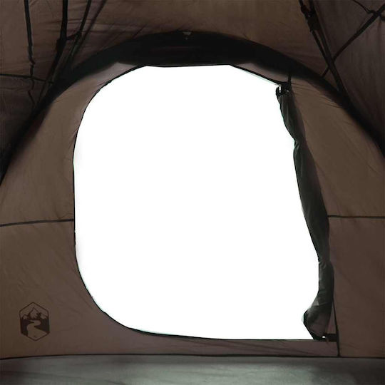 vidaXL Camping Tent Tunnel Brown for 6 People 564x260x185cm