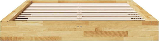 Bettgestell ohne Matratze 140x190 cm Massivholz Eiche Braun