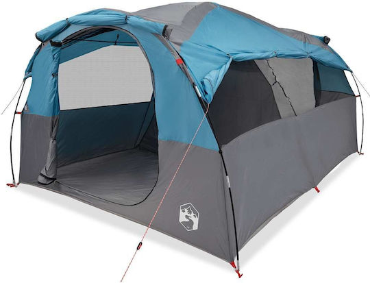 vidaXL Camping Tent Tunnel Blue 3 Seasons for 6 People