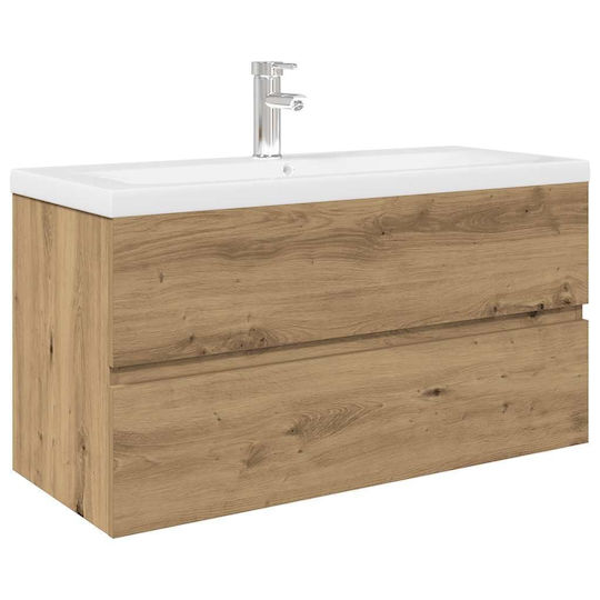 vidaXL Πάγκος με Νιπτήρα Μ90xΒ45xΥ38.5cm Καφέ