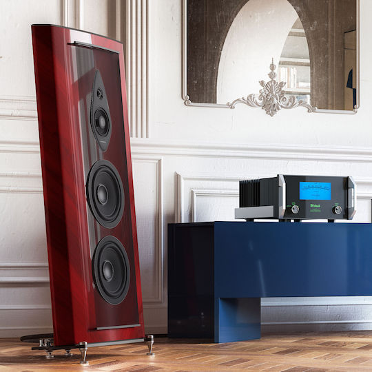 Sonus Faber Stradivari Pereche Boxe Hi-Fi pardoseală 600W Roșu / Roșu