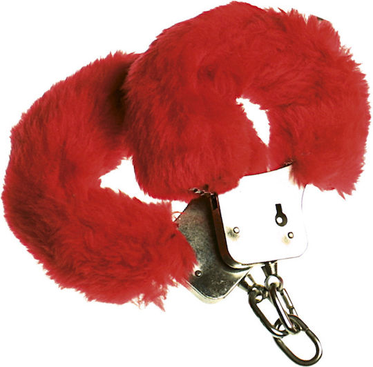 Karnevals Handschellen Rot aus Kunststoff 1Stück