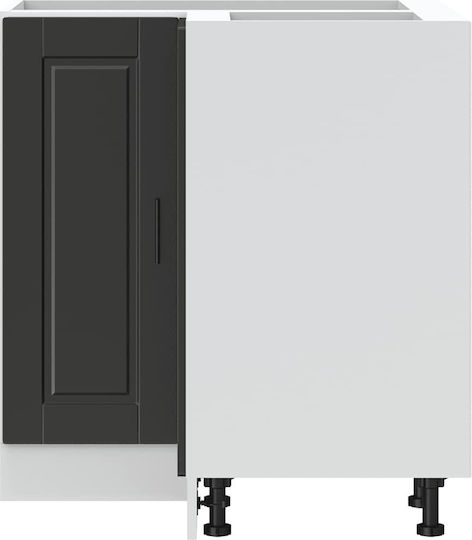 Γωνιακό Ντουλάπι Δαπέδου Μαύρο 75.5x75.5x81.5εκ.