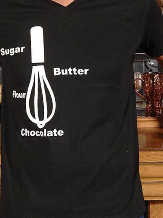 Tips Ανδρικό Διαφημιστικό T-shirt Κοντομάνικο ΜΑΥΡΟ