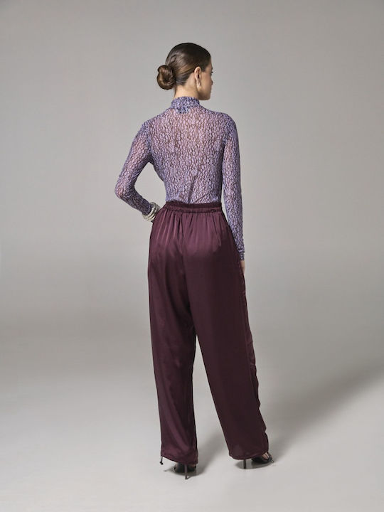 Project Soma Women's Fabric Trousers Purple