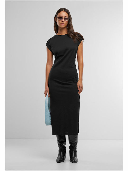 Ladies Summer Midi Dress Black