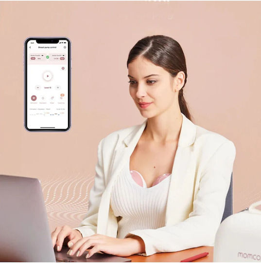 Momcozy M9 Φορητό Διπλό Θήλαστρο Μπαταρίας Χωρίς BPA Ροζ 150ml