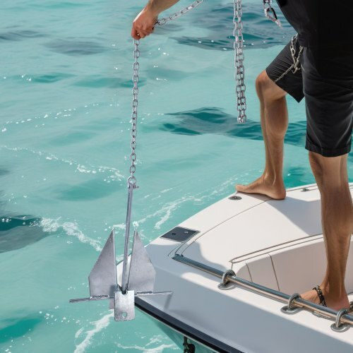 Σετ Άγκυρας Vevor Fluke 13 Lbs Γαλβανισμένο Ατσάλι Αλυσίδα 7.9' Σχοινί 101' Δύο Σακίδια 0.4" Σκάφη Κάτω 30' Flkmyjtdxg136w8vgv0