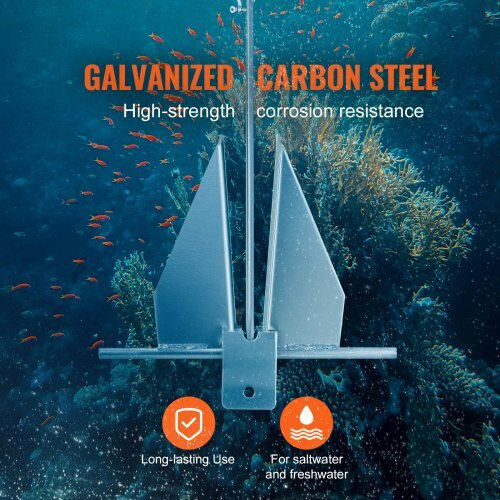 Σετ Άγκυρας Vevor Fluke 13 Lbs Γαλβανισμένο Ατσάλι Αλυσίδα 7.9' Σχοινί 101' Δύο Σακίδια 0.4" Σκάφη Κάτω 30' Flkmyjtdxg136w8vgv0