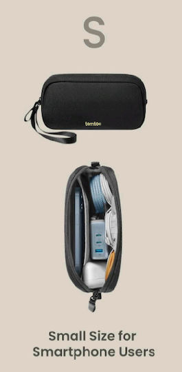 Tomtoc Universal Case Light-t12 Accessory Pouch Powerbank Smartphone 1L Small Black T12s1d1
