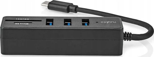Nedis Usb Hub Nedis Ccgb64250bk01 Βάση Σύνδεσης Ενσύρματο Usb Type-c Μαύρο 13840735 5412810000000