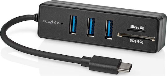 Nedis Usb Hub Nedis Ccgb64250bk01 Βάση Σύνδεσης Ενσύρματο Usb Type-c Μαύρο 13840735 5412810000000