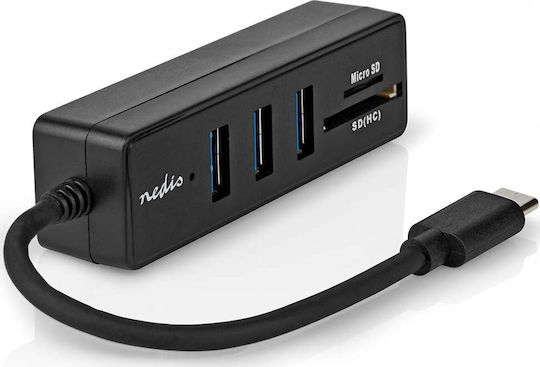 Nedis Usb Hub Nedis Ccgb64250bk01 Βάση Σύνδεσης Ενσύρματο Usb Type-c Μαύρο 13840735 5412810000000