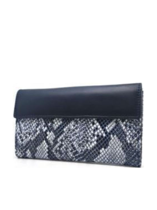 Large Leather Women's Wallet Cards with RFID Blue