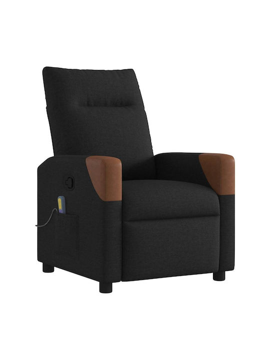 Πολυθρόνα Relax Massage με Υποπόδιο Μαύρη 69x86x100cm