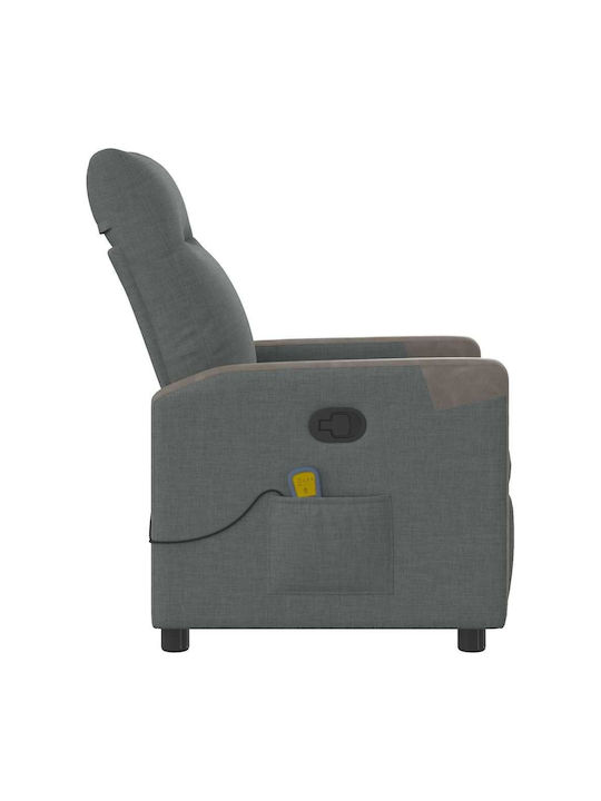 Πολυθρόνα Relax Massage με Υποπόδιο Σκούρο Γκρι 69x86x100cm