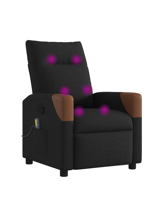 Πολυθρόνα Relax Massage με Υποπόδιο Μαύρη 69x86x100cm