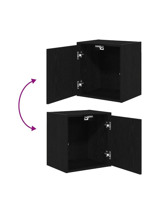 Wall Living Room Cabinet made of Particle Board Black 40x30x41cm