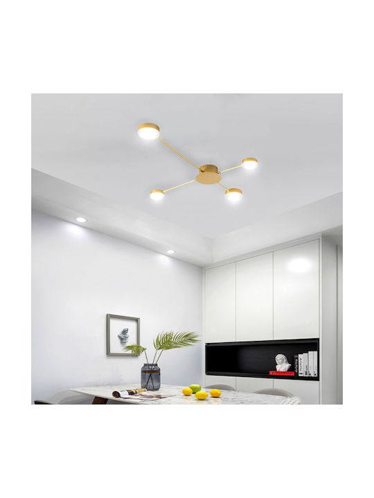 Toolight Plafonieră de Tavan Aurie cu LED Integrat