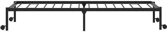 Folding Guest Bed Without Mattress Semi-Double Black 203x107cm
