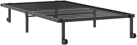 Folding Guest Bed with Mattress 30cm Single Black 200x100cm