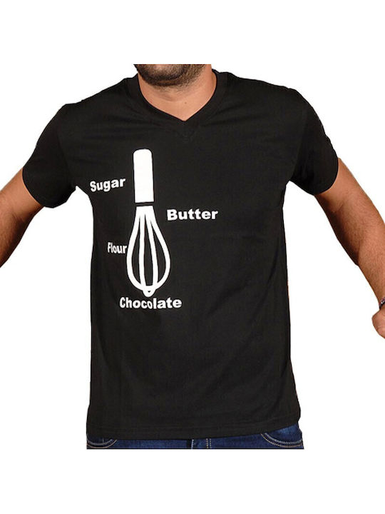 Tips Ανδρικό Διαφημιστικό T-shirt Κοντομάνικο ΜΑΥΡΟ