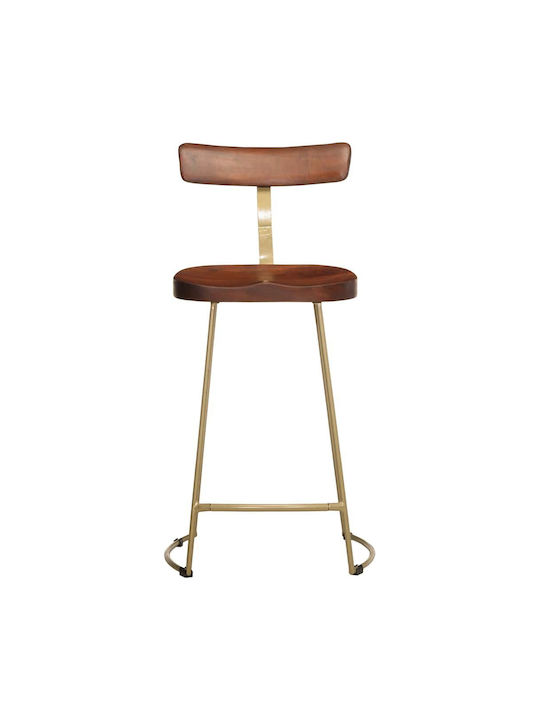 Stool Bar with Backrest Wooden Coffee 2pcs 49x43x88cm