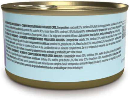 Schesir Wet Food for Adult Cats in Cans with Mackerel, Sardine and Fish 70gr