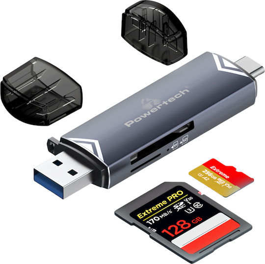 Powertech Kartenleser USB 3.2 Typ-C für /S/D/ / / / / / Gray