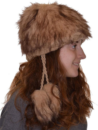 Beanie Frauen Beanie Gestrickt in Beige Farbe