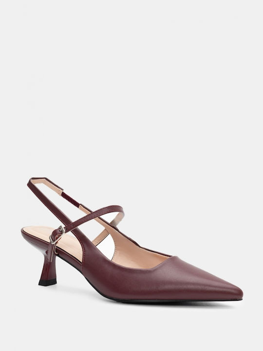 Luigi Pointed Toe Burgundy Heels