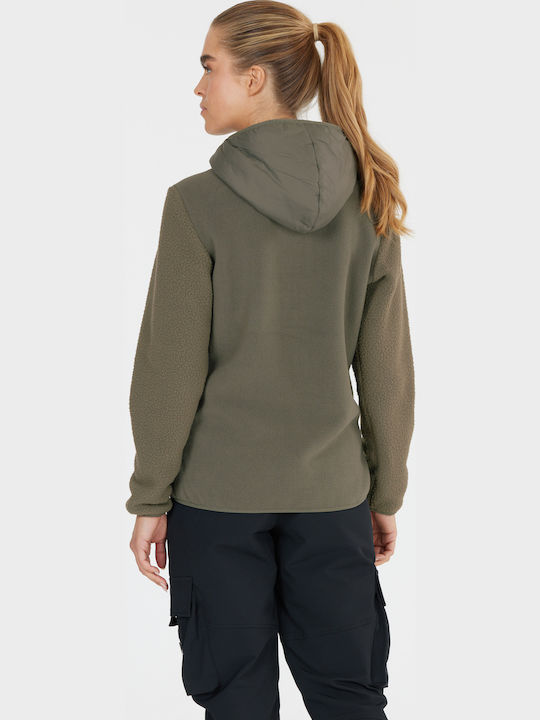 Fleece Γυναικεία Ζακέτα με Φερμουάρ Black Ink