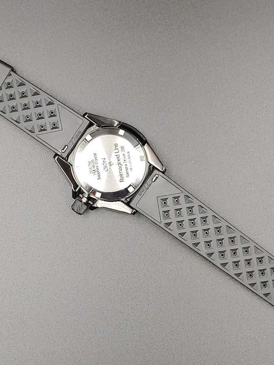 Aion Herrenuhr Batterie mit Schwarz Kautschukarmband
