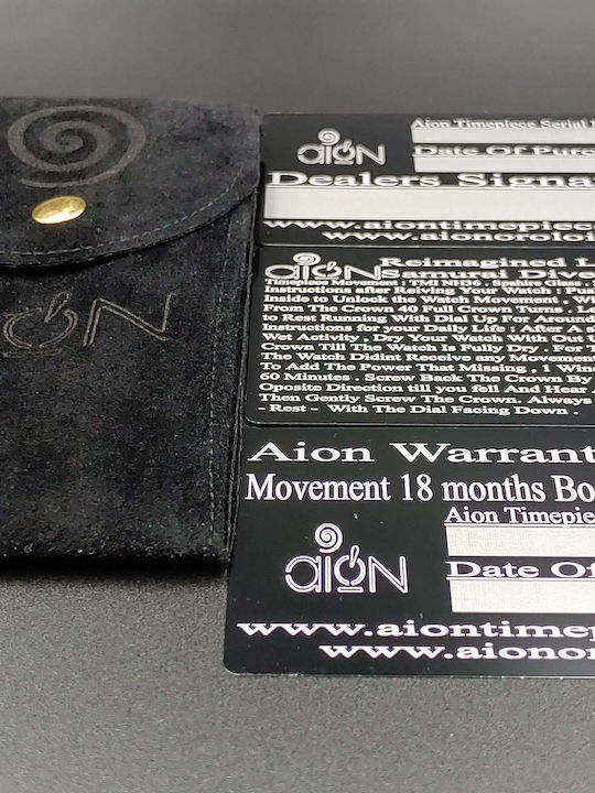 Aion Herrenuhr Batterie mit Schwarz Kautschukarmband