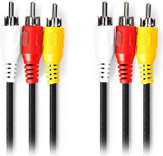 Nedis Cablu RCA de sex masculin - RCA de sex masculin 1.5m CVGL24300BK15