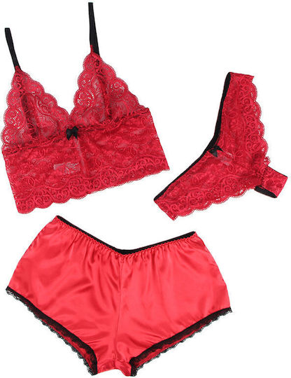 Subblime Sexy Lingerie Sets with Lace Red