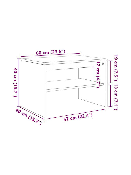 Έπιπλο Τηλεόρασης Γκρι Μπετόν Μ60xΠ40xΥ40cm