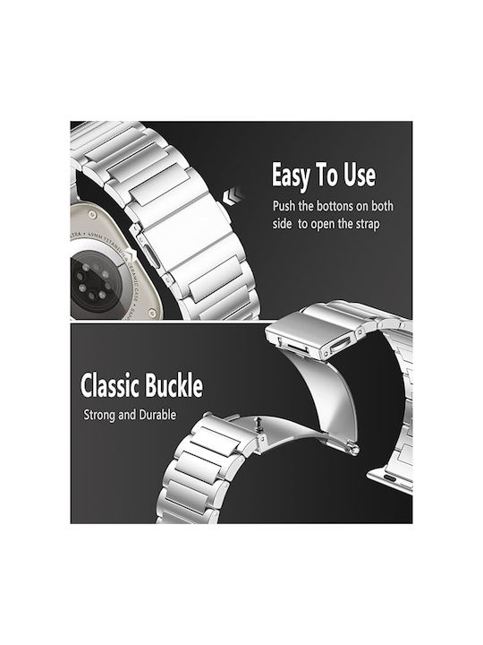 Techsuit W012 Каишка Неръждаема стомана Сребрист (Apple Watch (1-10, SE, Ultra) - Techsuit)