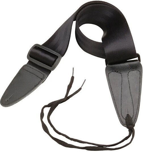 On Stage Guitar Strap with Leather Ends Strap for Guitar Black