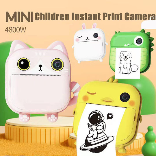 Kids Camera Instant Print Camera for Children 48MP 1080P Детски Фотоапарат 48МР с Термален Печат Зелен