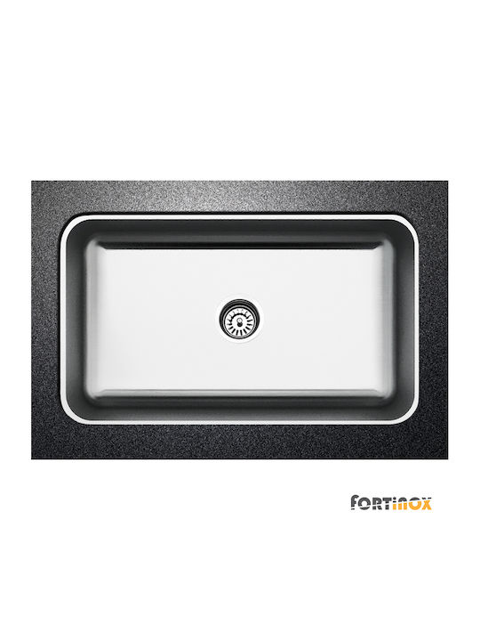 Fortinox Valley 28076 Ένθετος Νεροχύτης Inox Σατινέ Μ76xΠ46cm Ασημί