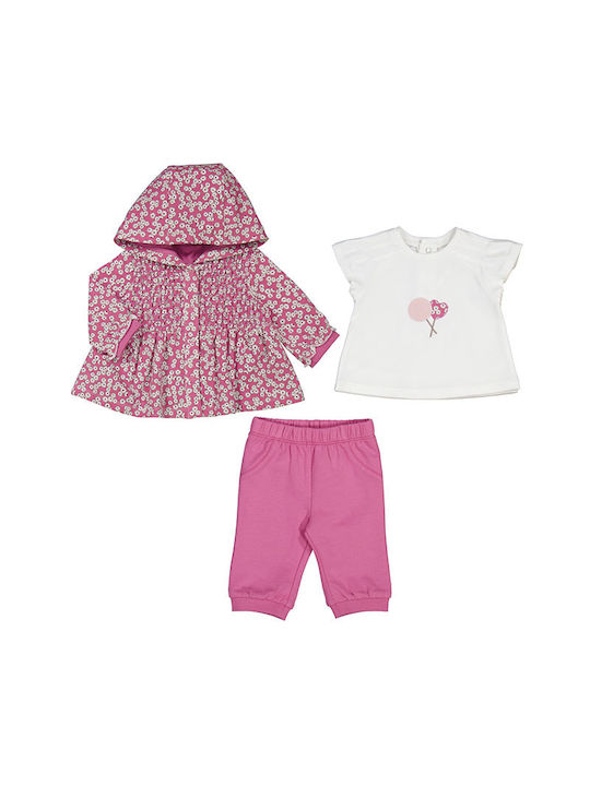 Mayoral Kids Sweatpants Set Rose 3pcs