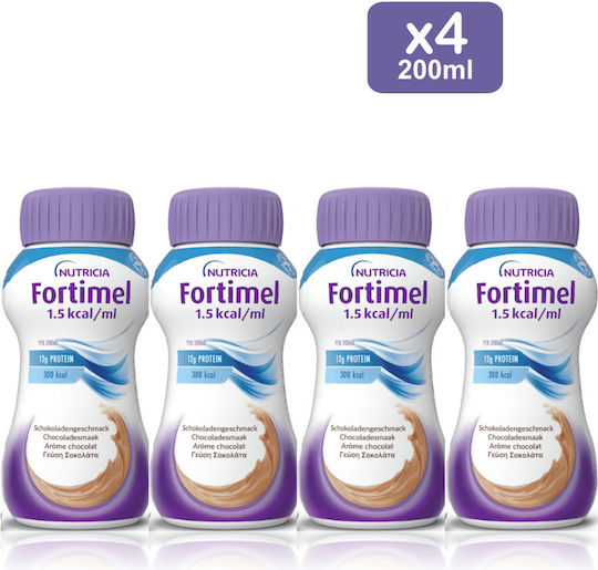 Nutricia Fortimel Protein Special Food Supplement 4 x 200ml Chocolate