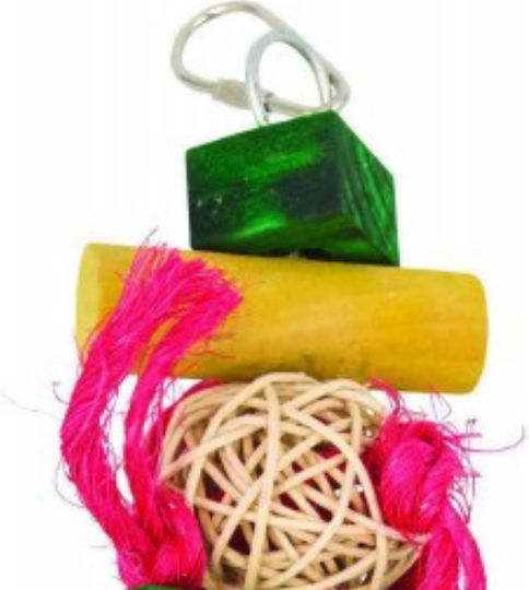 Balls Cubes Hanging Wooden Toy Medium Parrots