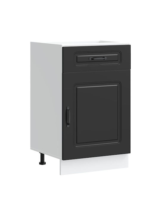 Kalmar Black Processed Wood Kitchen Base Cabinet Black 50 X 46 X 81.5 Cm