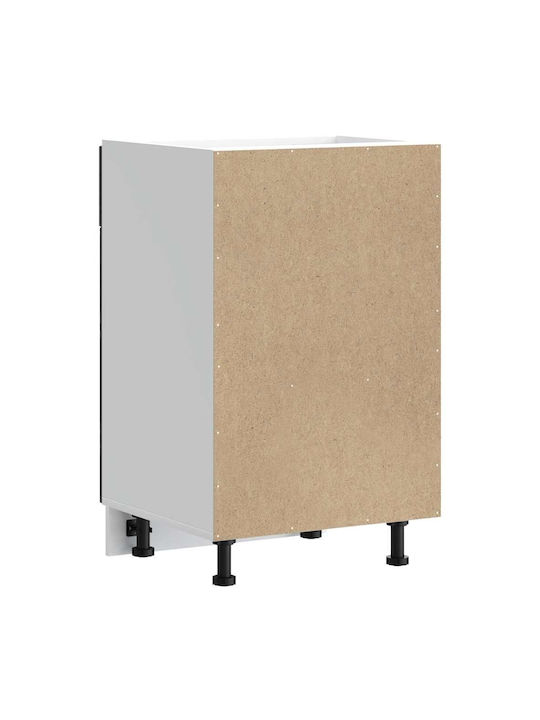 Kalmar Black Processed Wood Kitchen Base Cabinet Black 50 X 46 X 81.5 Cm