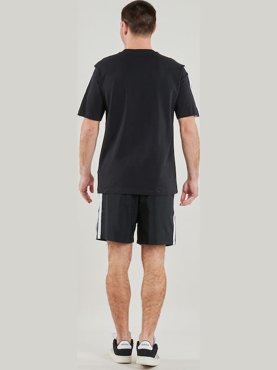 Essentials 3-stripes Αθλητικό T-shirt Μαύρο
