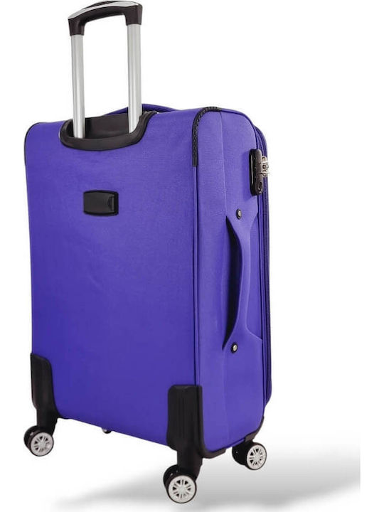 Playbags Valize De Călătorie Din Material Textil Violet Cu 4 Roți Set 3 Bucăți