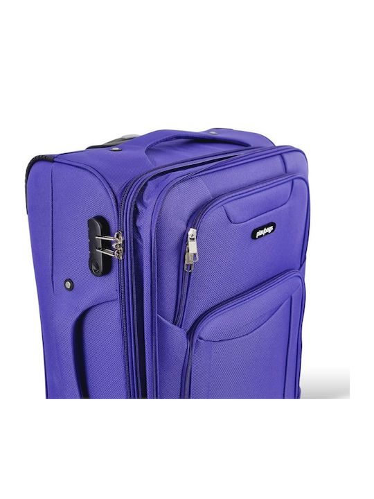 Playbags Μεγάλη Βαλίτσα Ταξιδίου Υφασμάτινη Μωβ με 4 Ρόδες Ύψους 75εκ.