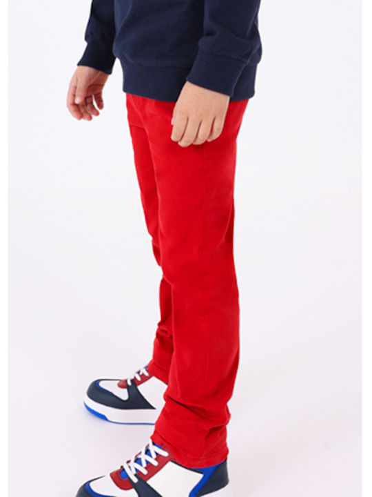 Παιδικό Παντελόνι Chino Υφασμάτινο Κόκκινο Basic